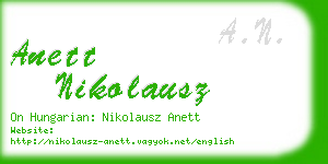 anett nikolausz business card